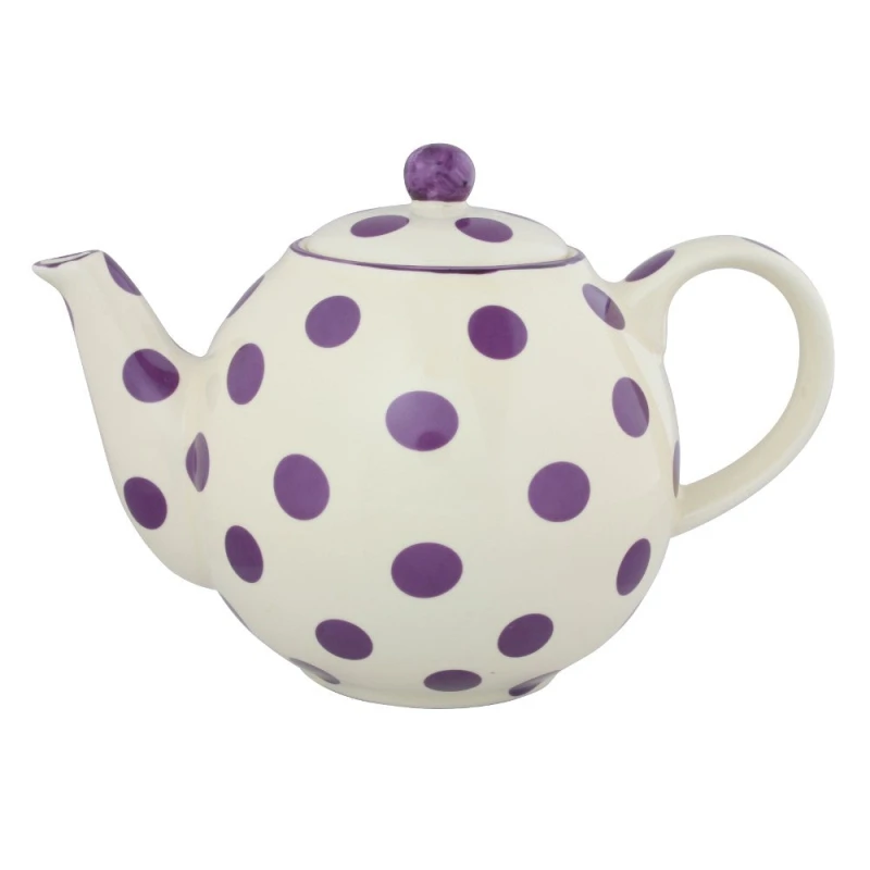 Image of London Pottery Globe Teapot, Ivory/Blue Spot, Four Cup - 900ml Boxed Multi