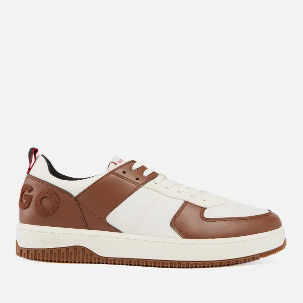 Image of HUGO Mens Killian Tenn Faux Leather Trainers - UK 8