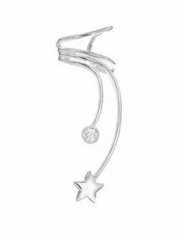 The Love Silver Collection Sterling Silver Cubic Zirconia Wire Star Ear Cuff