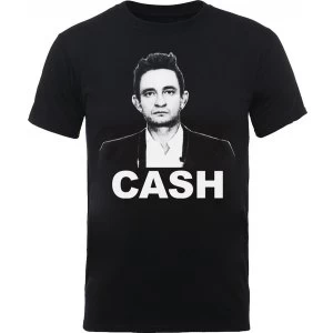 Image of Johnny Straight Stare Mens Large T-Shirt - Black