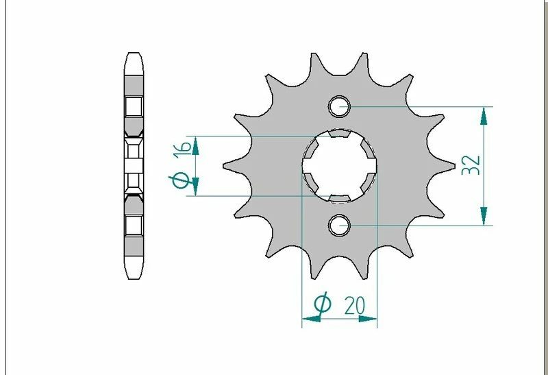 Image of AFAM Steel Standard Front Sprocket 21208 - 428, Size 70 mm