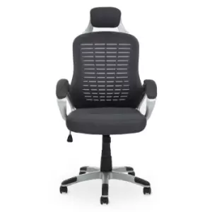 Image of Interiors By PH Home Office Chair Dark Grey With Headrest