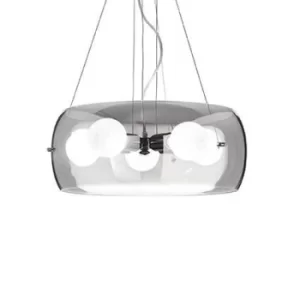 Image of Audi 5 Light Round Ceiling Pendant Grey, Smokey, E27