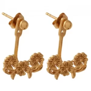 Image of Ladies Olivia Burton Gold Plated Sterling Silver Lace Detail Jacket Earrings