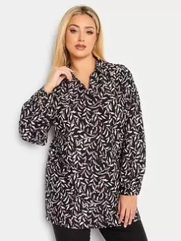 Image of Yours Collared Blouse - Black, Size 18, Women