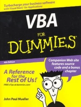 Image of Vba for Dummies by John Paul Mueller Paperback