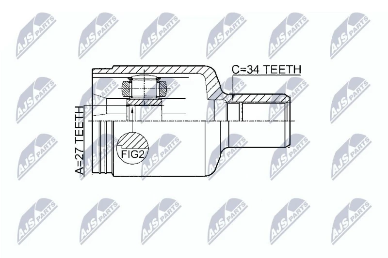 Image of NTY CV joint kit NTY NPW-ME-044
