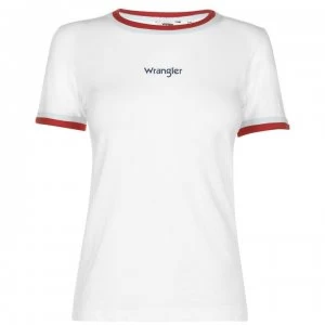 image of Wrangler Ringer T Shirt - Off-White