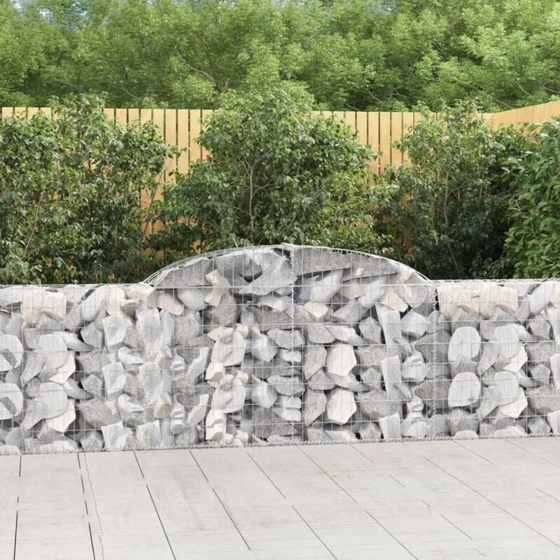 Image of VIDAXL Vidaxl - Arched Gabion Baskets 2 pcs 300x30x80/100cm Galvanised Iron 8720845570866