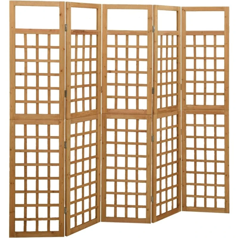 Image of VIDAXL 5-Panel Room Divider/Trellis Solid Fir Wood 201.5x180cm Vidaxl 8720286452639