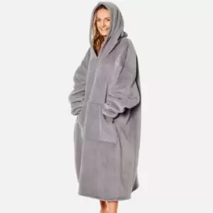 image of Sienna Hoodie Blanket Ultra Plush Wearable Sherpa Oversize Charcoal