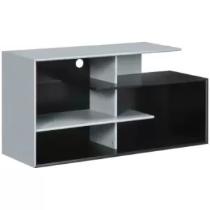 image of HOMCOM TV Unit Cabinet For Tvs Up To 32"-55" With Storage Shelves - Grey