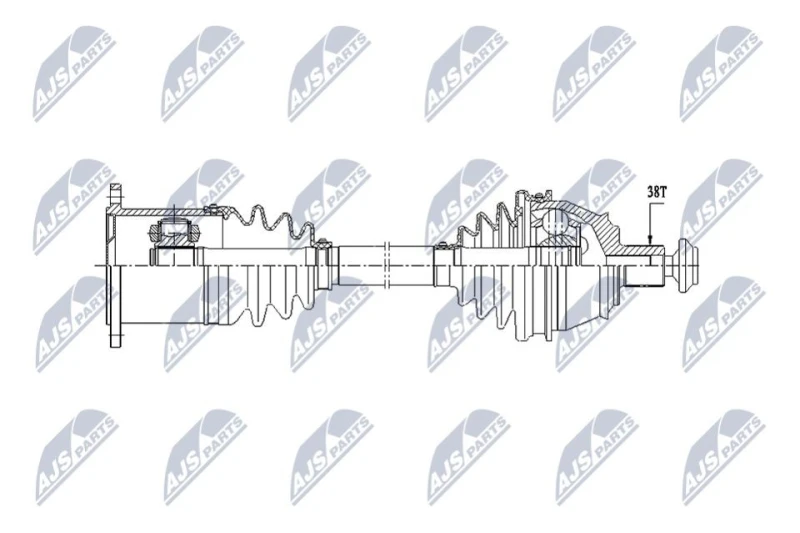 Image of NTY NPW-AU-071 Drive shaft Manual Transmission, Front Axle Left Drive Shaft (13)