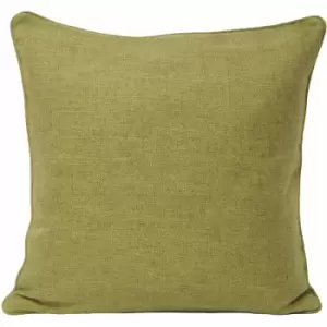 image of Atlantic Woven Twill Piped Cushion Cover, Green, 45 x 45cm - Riva Paoletti