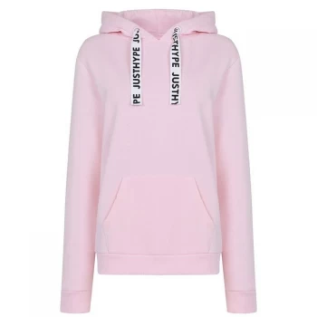 Hype Pink Drawstring Womens Pullover Hoodie - Pink