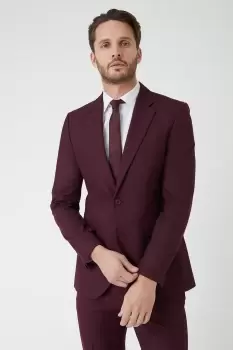 image of Mens Skinny Fit Burgundy Suit Jacket