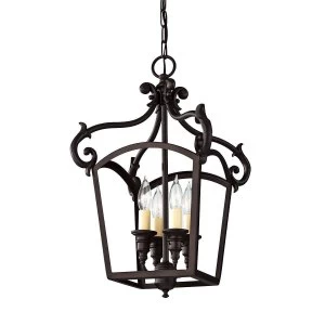 Image of 4 Light Ceiling Chandelier Pendant Light Bronze, E14