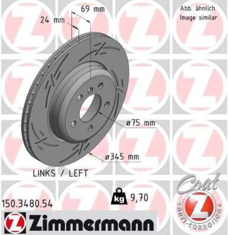 Image of ZIMMERMANN Brake disc ZIMMERMANN 150.3480.54