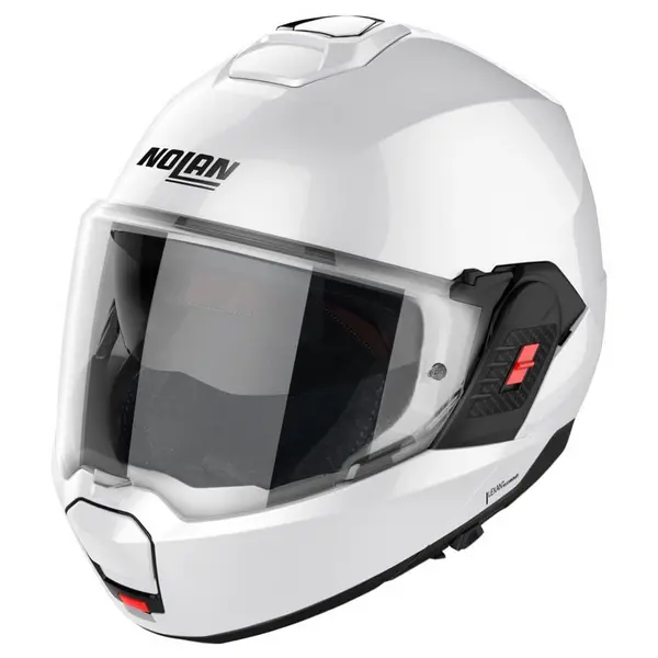 Image of Nolan N120-1 Classic N-COM 005 Metal White Modular Helmet Size 2XL