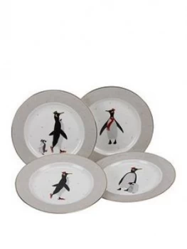 Sara Miller Penguin Cake Plates ; Set Of 4