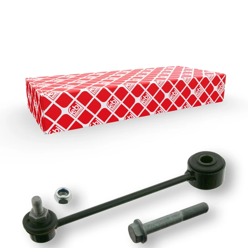 Image of FEBI BILSTEIN 31843 Anti-roll bar link Rear Axle Right, with fastening/mounting material Link Stabiliser (3229)