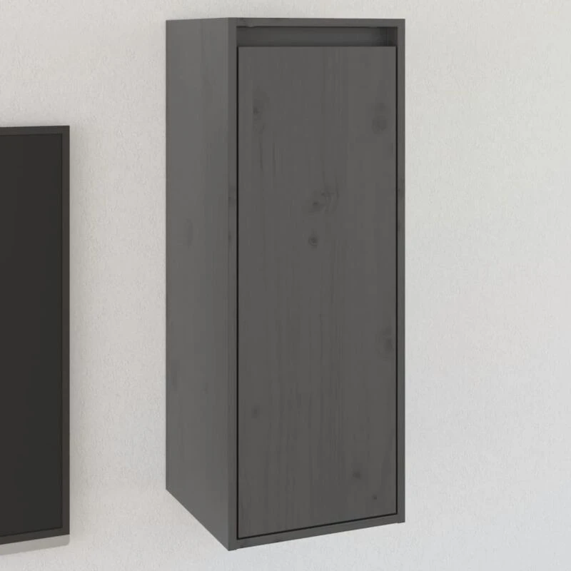 Image of VIDAXL Wall Cabinet Grey 30x30x80cm Solid Wood Pine Vidaxl 8720286840917