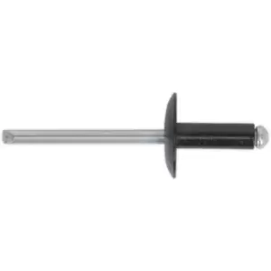Image of Aluminium Rivet Black Large Flange 4 x 10mm Pack of 200 - Sealey