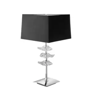 Image of Akira Table Lamp 2 Light E27, Polished Chrome With Black Shade