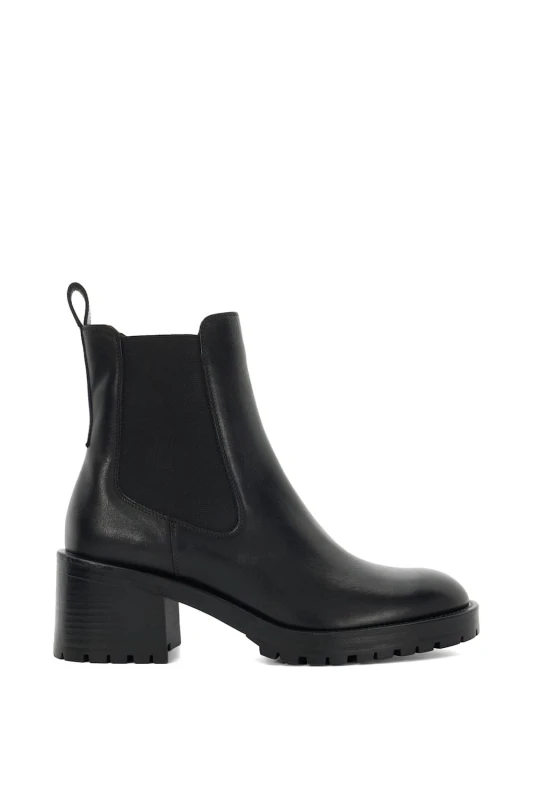 Image of Dune London Womens 'Positivity' Leather Ankle Boots in Black Size: 3 Black Female 3
