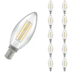 image of (10 Pack) Lamps LED Candle 5W SES-E14 Dimmable Filament (40W Equivalent) 2700K Warm White Clear 470lm SES Small Screw E14 Multipack Light Bulbs