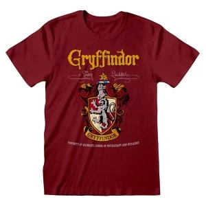 Image of Harry Potter - Gryffindor Crest Team Quidditch Unisex Large T-Shirt - Red
