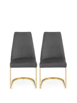 Image of Julian Bowen Vittoria Set Of 2 Cantilever Dining Chairs