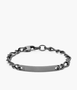 Image of Fossil Men ID Smoke Stainless Steel Bracelet