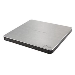 image of LG (GP60NS60) External Slimline DVD Re-Writer, USB, 8x, Grey, M-Disc Support, Power2Go