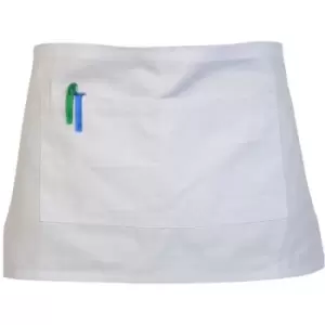 image of Absolute Apparel Adults Workwear Waist Apron With Pocket (One Size) (White) - White