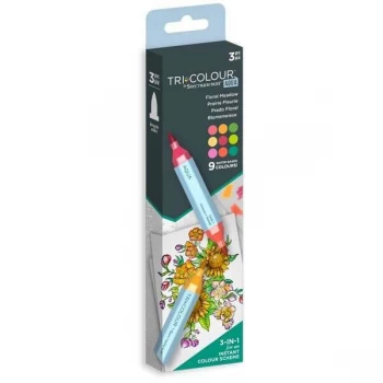 image of Spectrum Noir TriColour Aqua Marker Pen Set Floral Meadow Set of 3