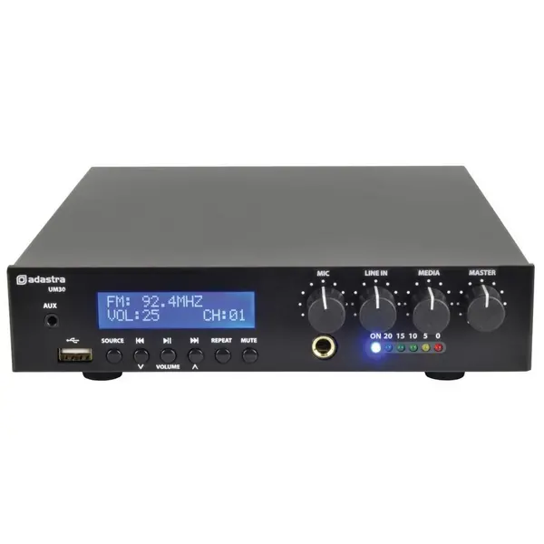 Image of Adastra Adastra UM30 Compact Mixer Amp 30W Mini Digital Class D Amplifier USB FM Bluetooth CAB231445