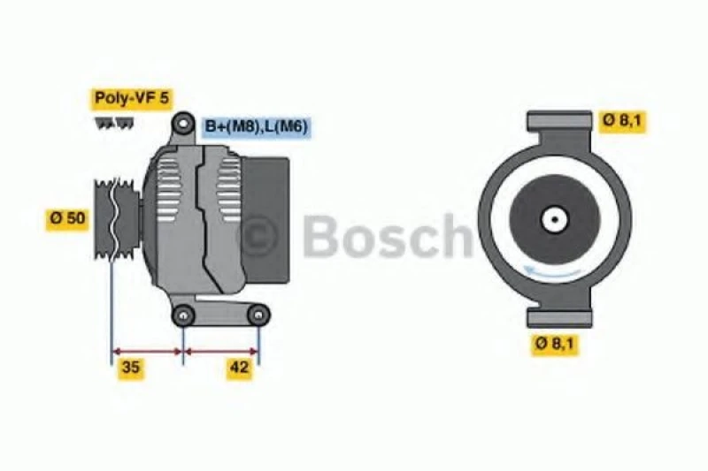 Image of Alternator Bosch 0 986 045 181