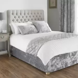Image of Paoletti Verona Crushed Velvet Bed Runner Polyester Silver