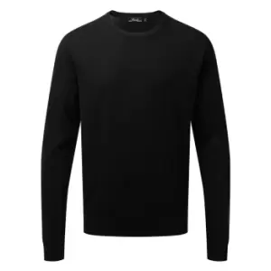Image of Premier Adults Unisex Cotton Rich Crew Neck Sweater (4XL) (Black)