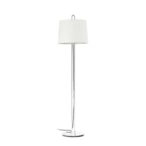 Montreal Floor Lamp Round Tappered Shade Chrome, E27