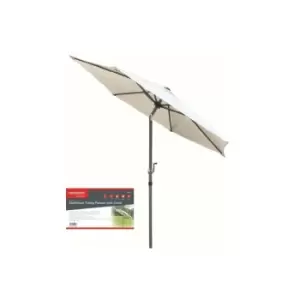 image of 2m Aluminium Cream Parasol Sun Shade with Crank and Tilt Patio Garden