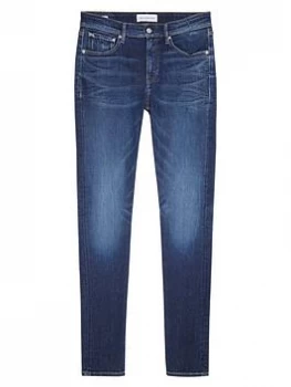 Image of Calvin Klein Jeans CK Jeans Slim Taper Fit Jeans - Dark Denim, Dark Denim, Size 30, Length Regular, Men
