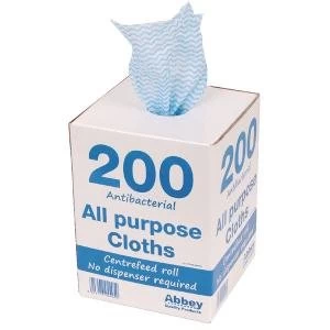 Image of Blue Antibacterial Cloth Box 220 x 370mm Pack of 200 100247BU