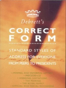 Image of Debretts Correct Form by Debrett S Paperback