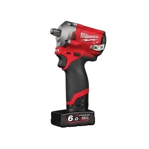 image of Milwaukee Power Tools M12 FIWF12-0 FUEL 1/2in Impact Wrench 12V Bare Unit