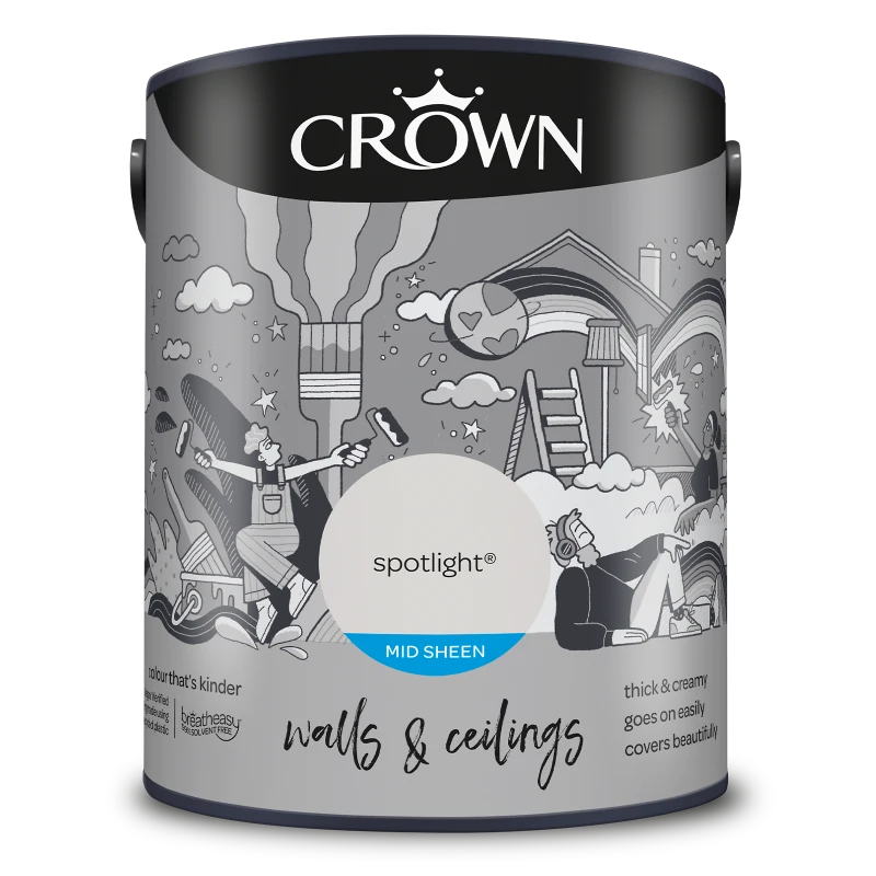 Image of Crown Spotlight 5L Walls & Ceilings Mid Sheen Emulsion