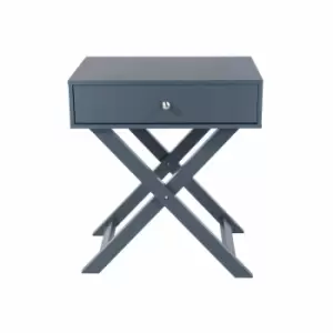 Image of Options Blue X Leg 1 Drawer Bedside Cabinet Blue