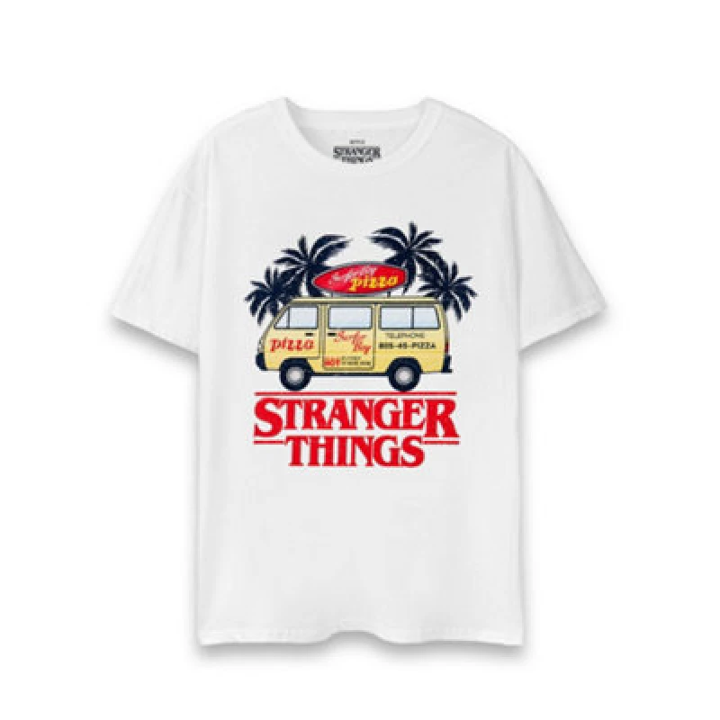 Image of Stranger Things Stranger Things Short Sleeved T-Shirt in White Size: Small White S Unisex 5063203037438