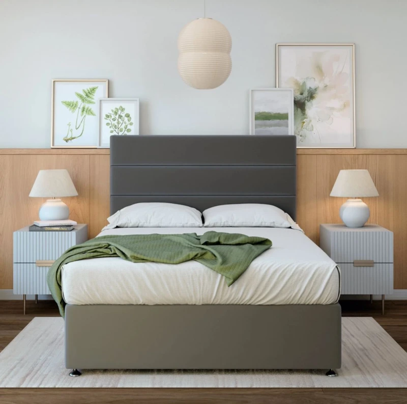 Image of Bedmaster Bedmaster Plush Velvet Divan Base in Grey Size: Super King Grey Super King Unisex 7867872048928